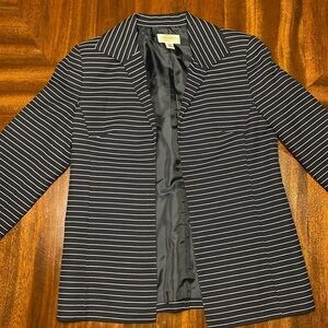 TALBOTS Blue & White Size 2 Blazer Suit Jacket